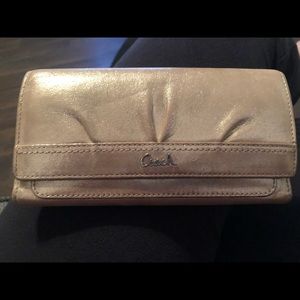 Coach trifold wallet - Glitter champagne color